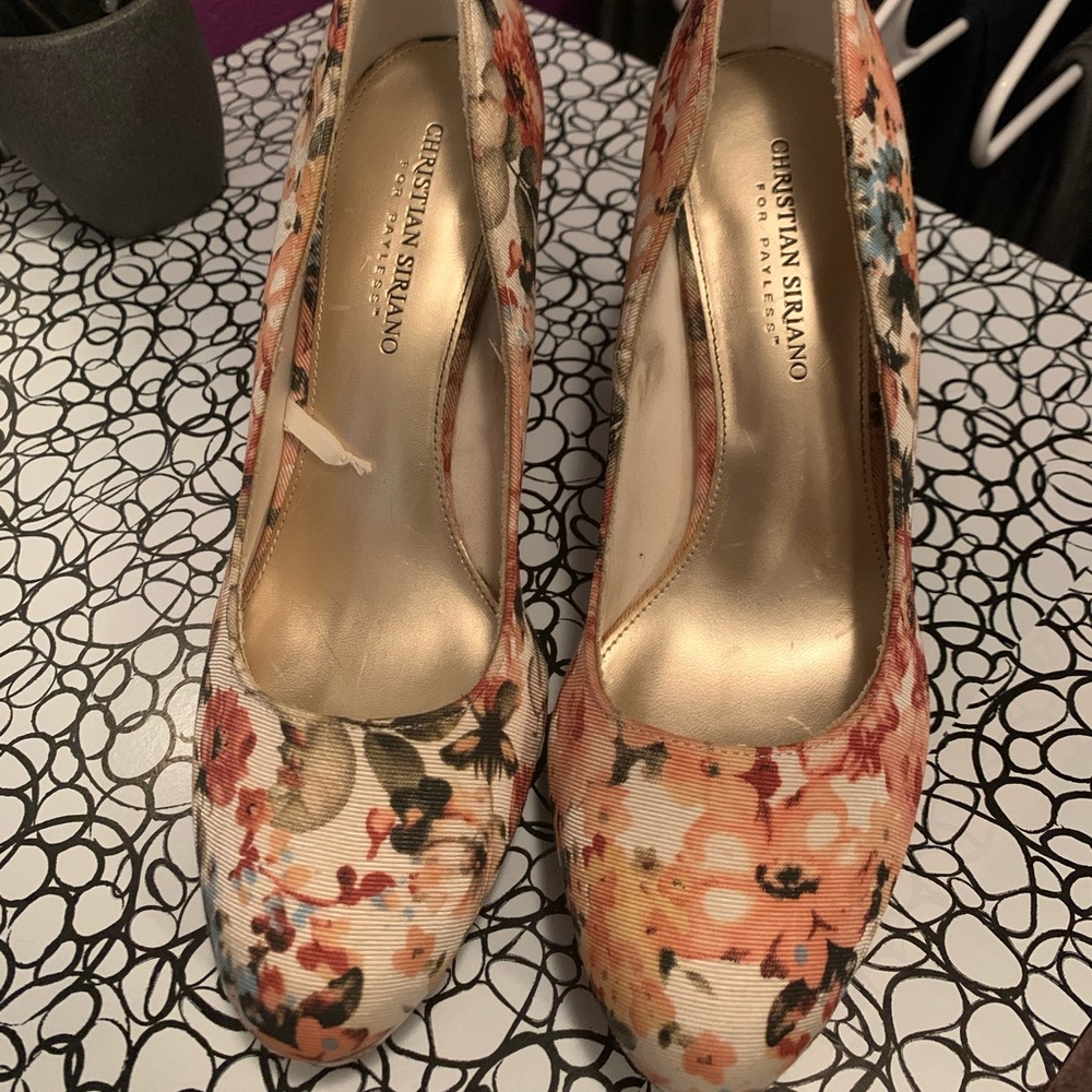 Christian Siriano Floral Heels
